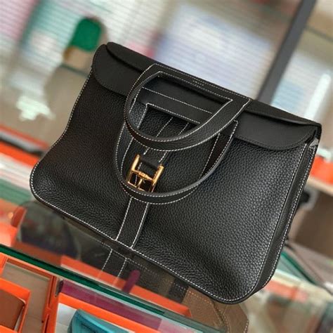 hermes halzan 31 black|Hermes halzan purses.